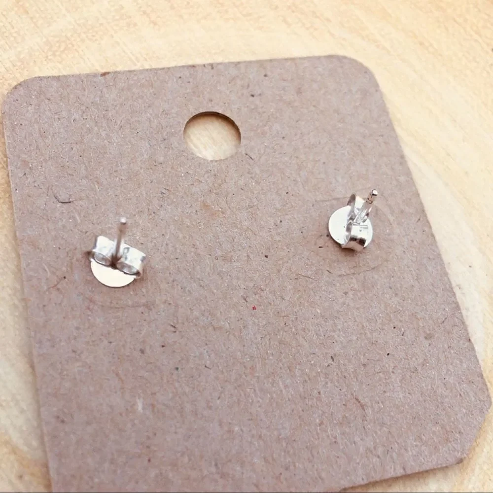 Girls epoxy sparkle sterling space earrings